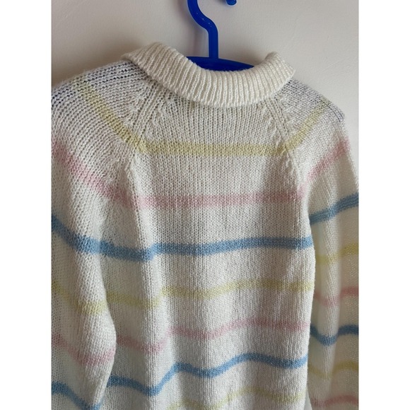 Vintage 80s Carriage Court Pastel Striped Knit Hoodie Sweater – Made in Taiwan - Picture 8 of 10